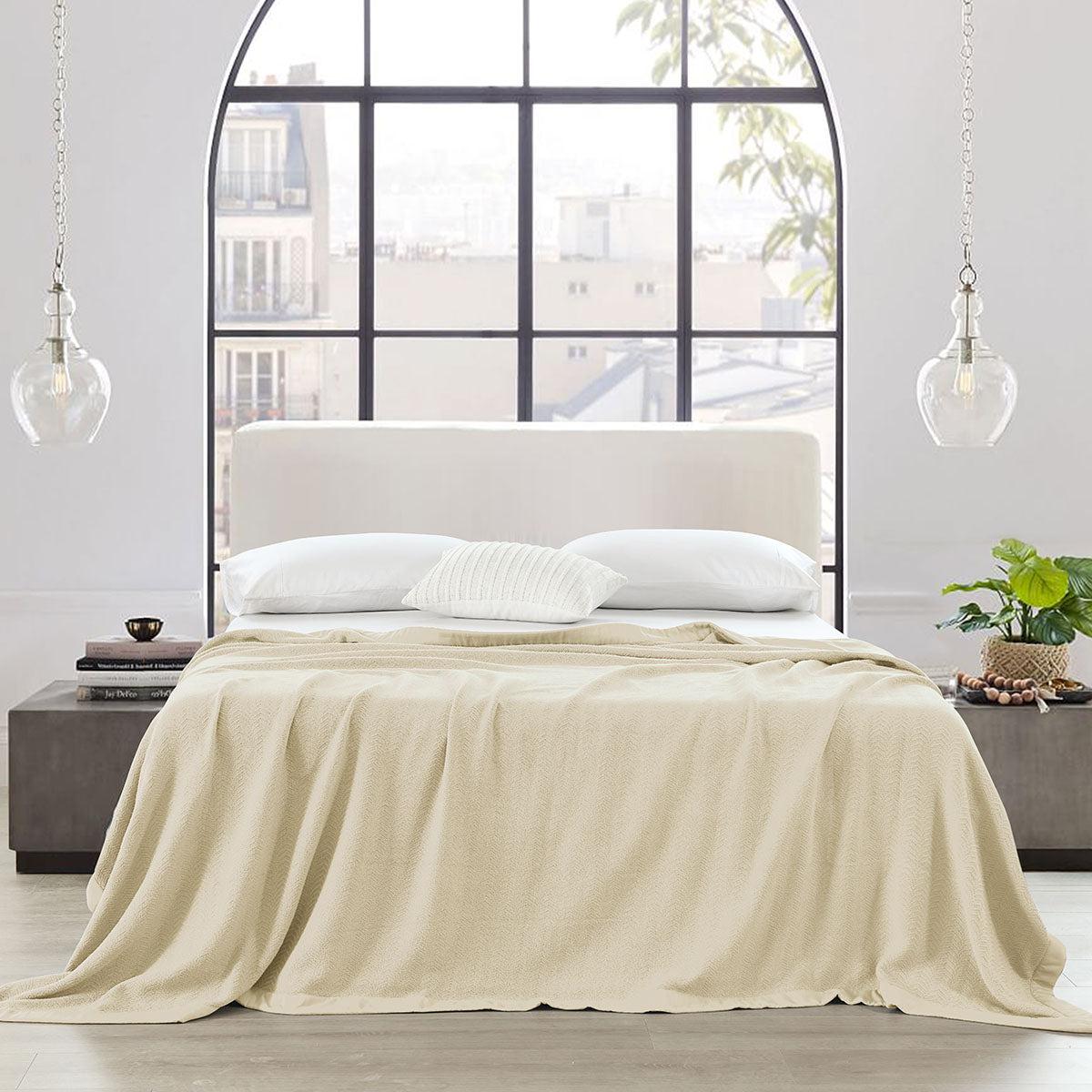 100% Cotton Blanket/Throw All-Season Warm Breathable