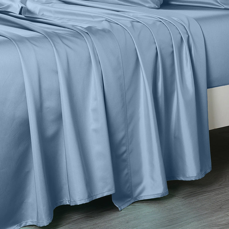 120 X 112 Inches Flat Sheet - Luxurious 500 Cotton Sateen Made in USA-Wholesale Beddings