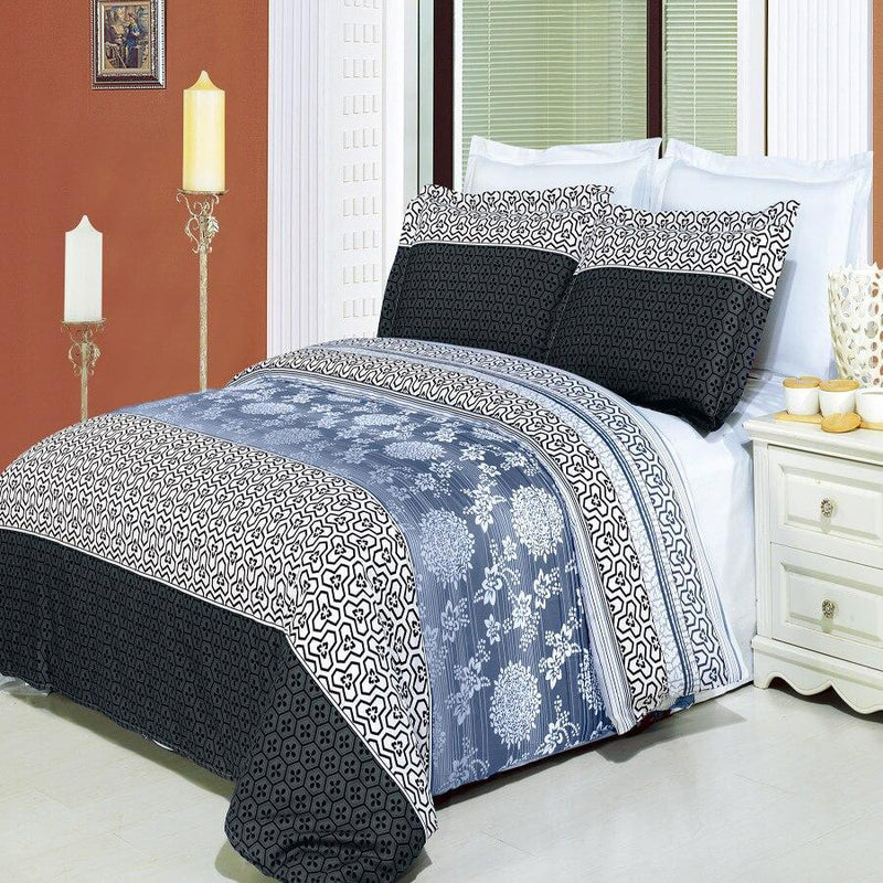 3 Piece Lydia Printed 100% Cotton Duvet Cover Set (Full/Queen)-Wholesale Beddings