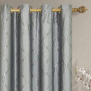 Laguna Contemporary Swirl Jacquard Curtain Panels With Top Grommets (Pair)-Wholesale Beddings