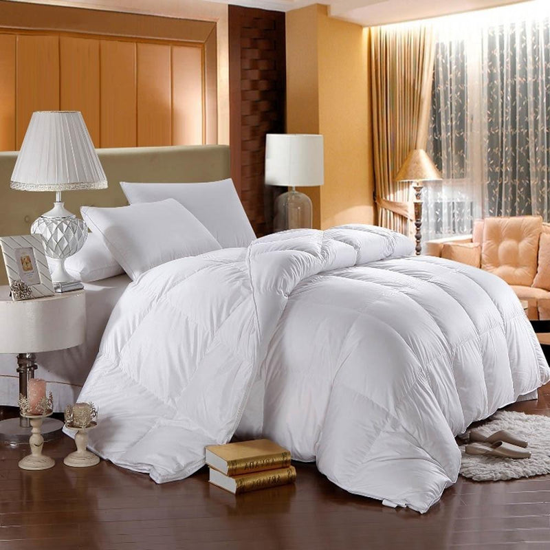 500 Thread Count White Duck Down Comforter Extra Warm Winter Weight Baffle Box-Wholesale Beddings