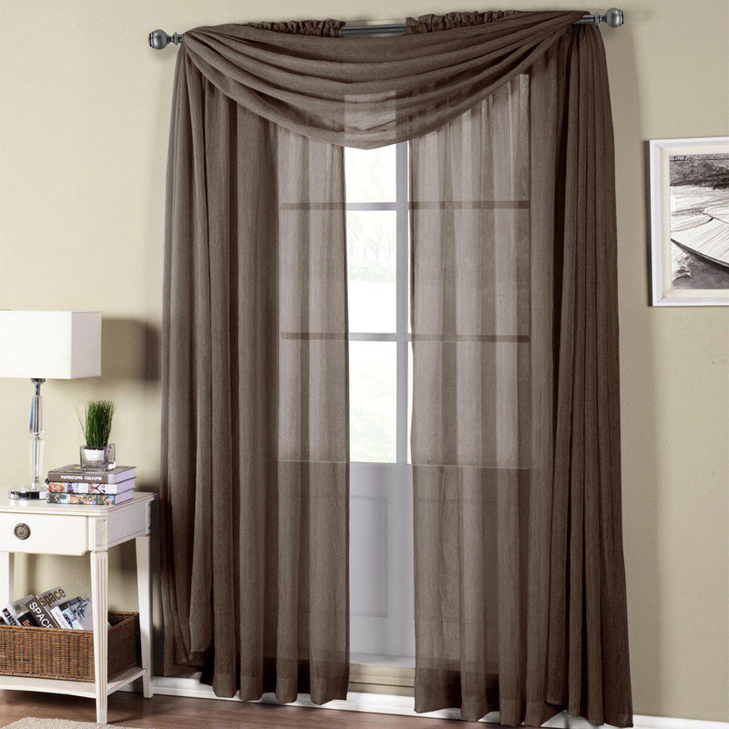 Abri Rod Pocket Crushed Sheer Curtain Panel (Single)-Wholesale Beddings