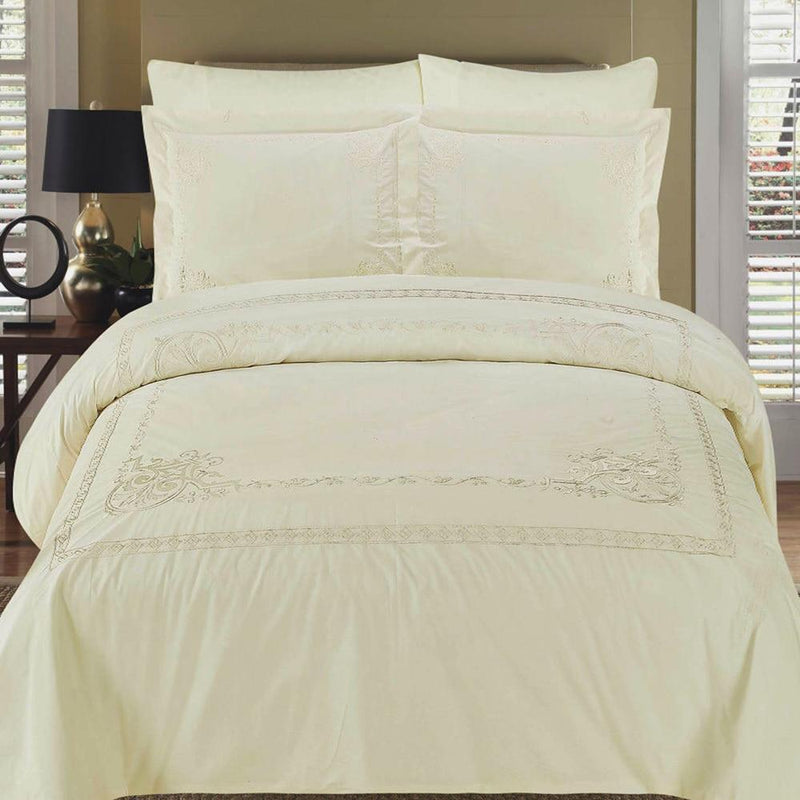 Athena Embroidered Cotton Duvet Cover Sets-Wholesale Beddings