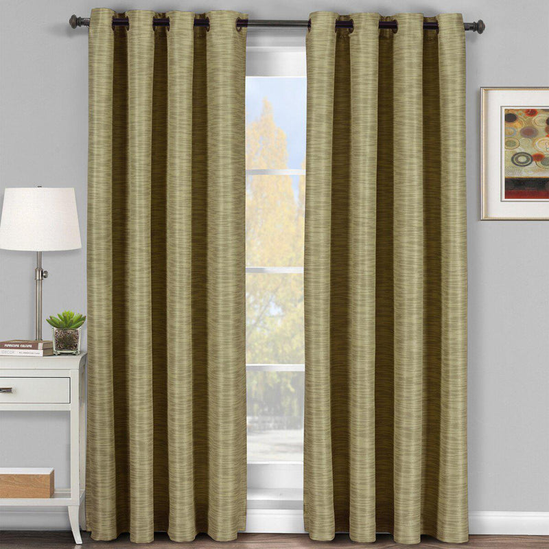 Galleria Room-Darkening Thermal Curtain Panels Tonal Stripe (Single)-Wholesale Beddings