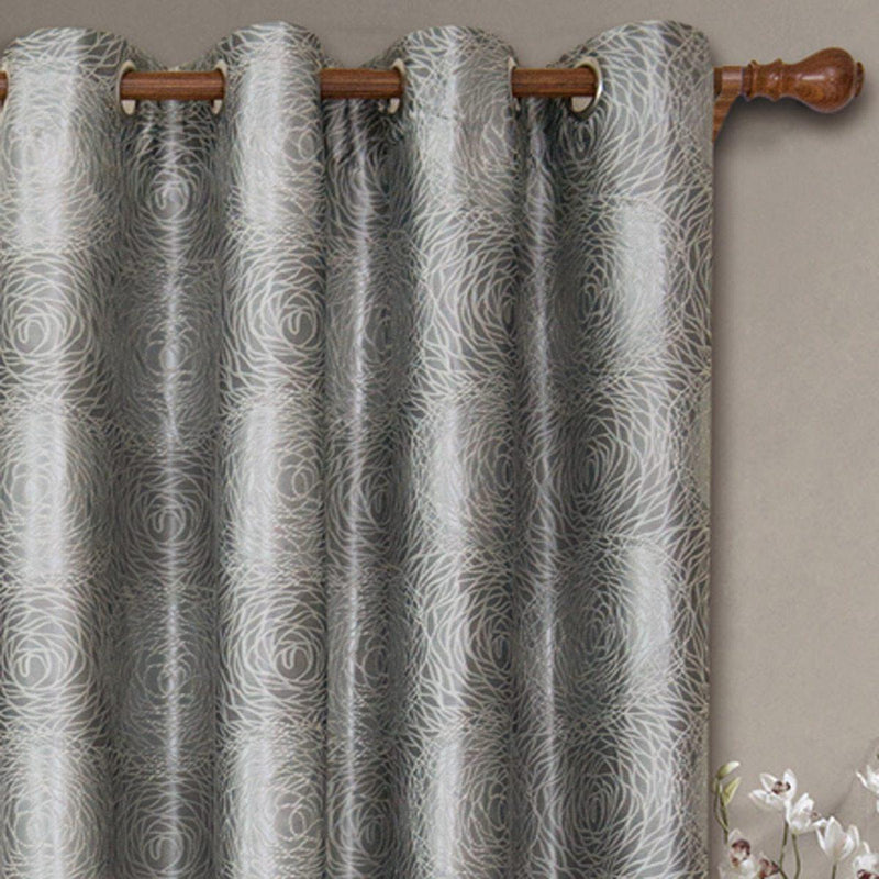 Lexington Circle Swirl Jacquard Curtains Top Grommet Panels (Set of 2)-Wholesale Beddings