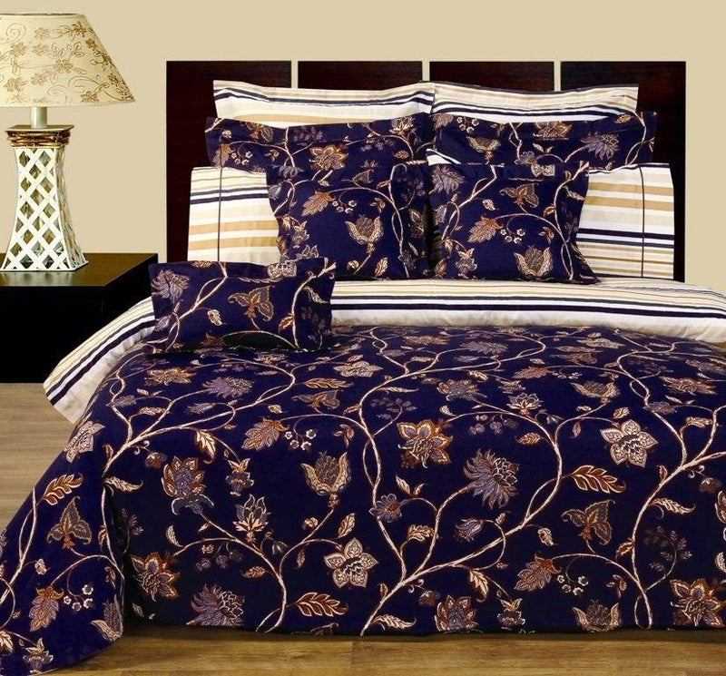 Lilian 11-PC Duvet Cover & Sheet Set 100% Cotton Reversible Bedding Set (Full)-Wholesale Beddings