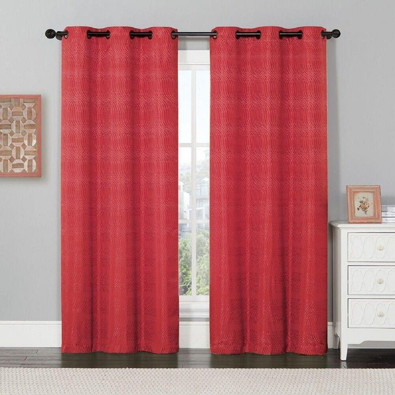Murry Thermal Blackout Curtain Panels Jacquard Textured 76”Wx84”L(Set Of 2)-Wholesale Beddings