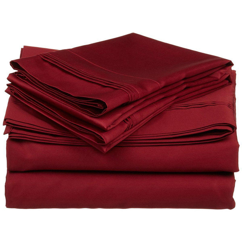 Olympic Queen 550 Thread Count 100% Egyptian Cotton (Burgundy)-Wholesale Beddings