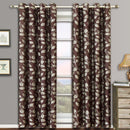 Pair Charlotte Leafy Jacquard Drapes Grommet Window Curtains (Set of 2 Panels)-Wholesale Beddings