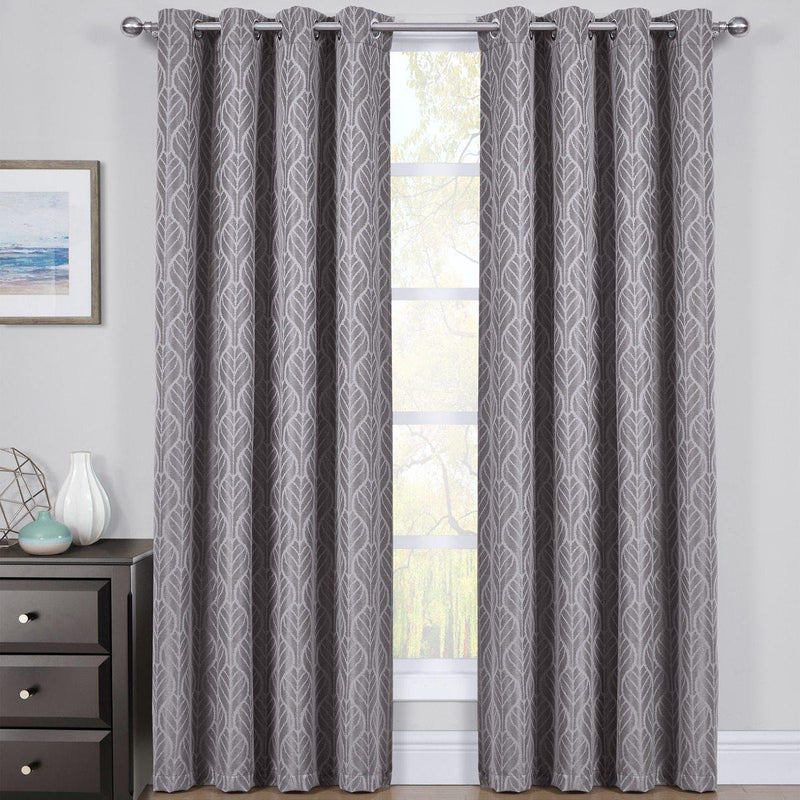 Pair Hilton Blackout Curtains Jacquard Thermal Insulated Set of 2 Panels-Wholesale Beddings