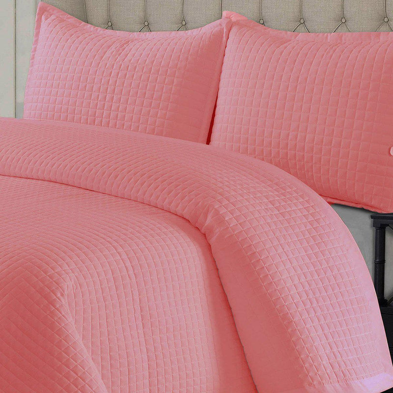 Pink Coverlet / Bedspread Set Reversible-Wholesale Beddings