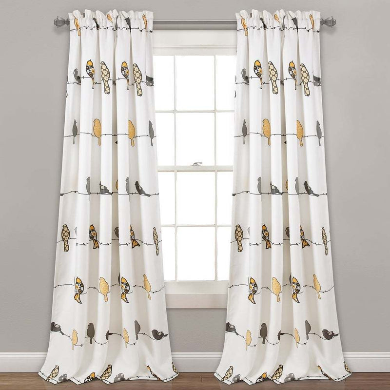 Rowley Birds Room Darkening Curtain Panel Pair 52" W X 84" L-Wholesale Beddings