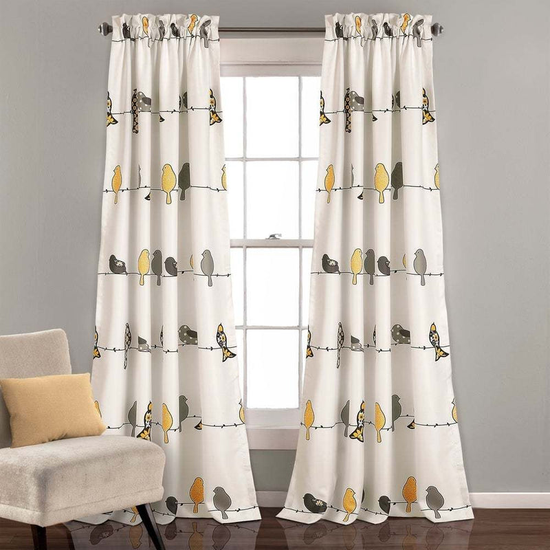 Rowley Birds Room Darkening Curtain Panel Pair 52" W X 84" L-Wholesale Beddings