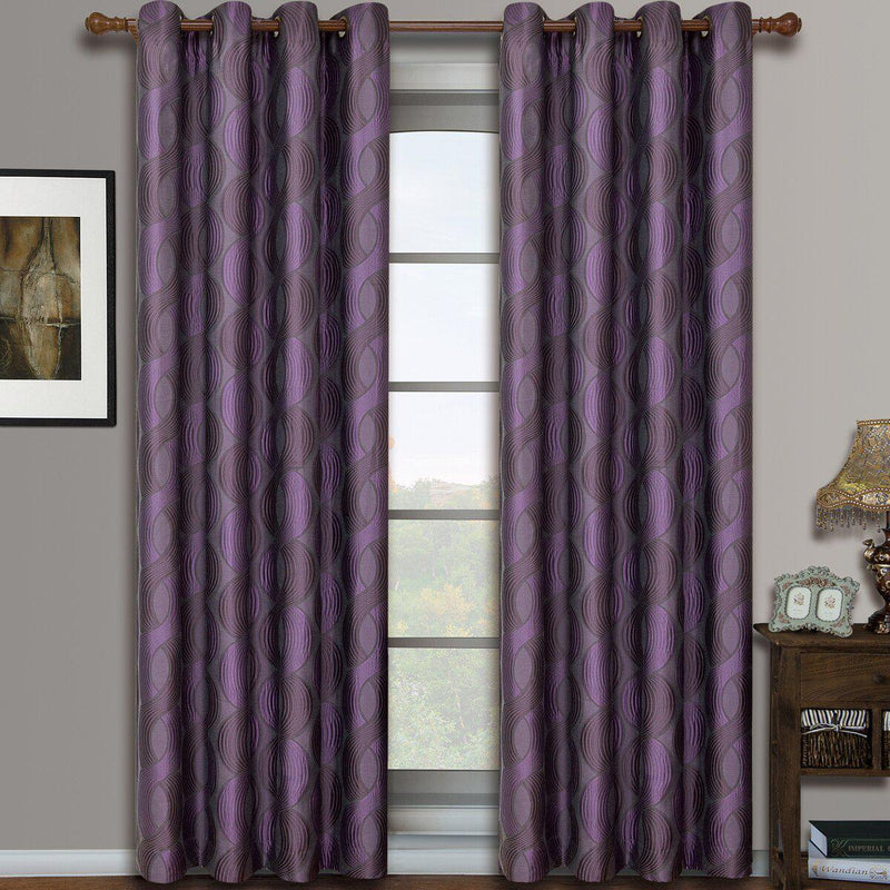 Savanna Inspired Jacquard Curtains Grommet Panels (Set of 2)-Wholesale Beddings