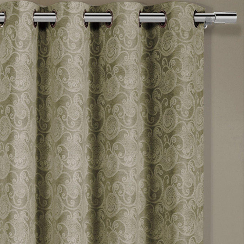 Tabitha Flower Curtains Jacquard Grommet Top Panels (Single)-Wholesale Beddings