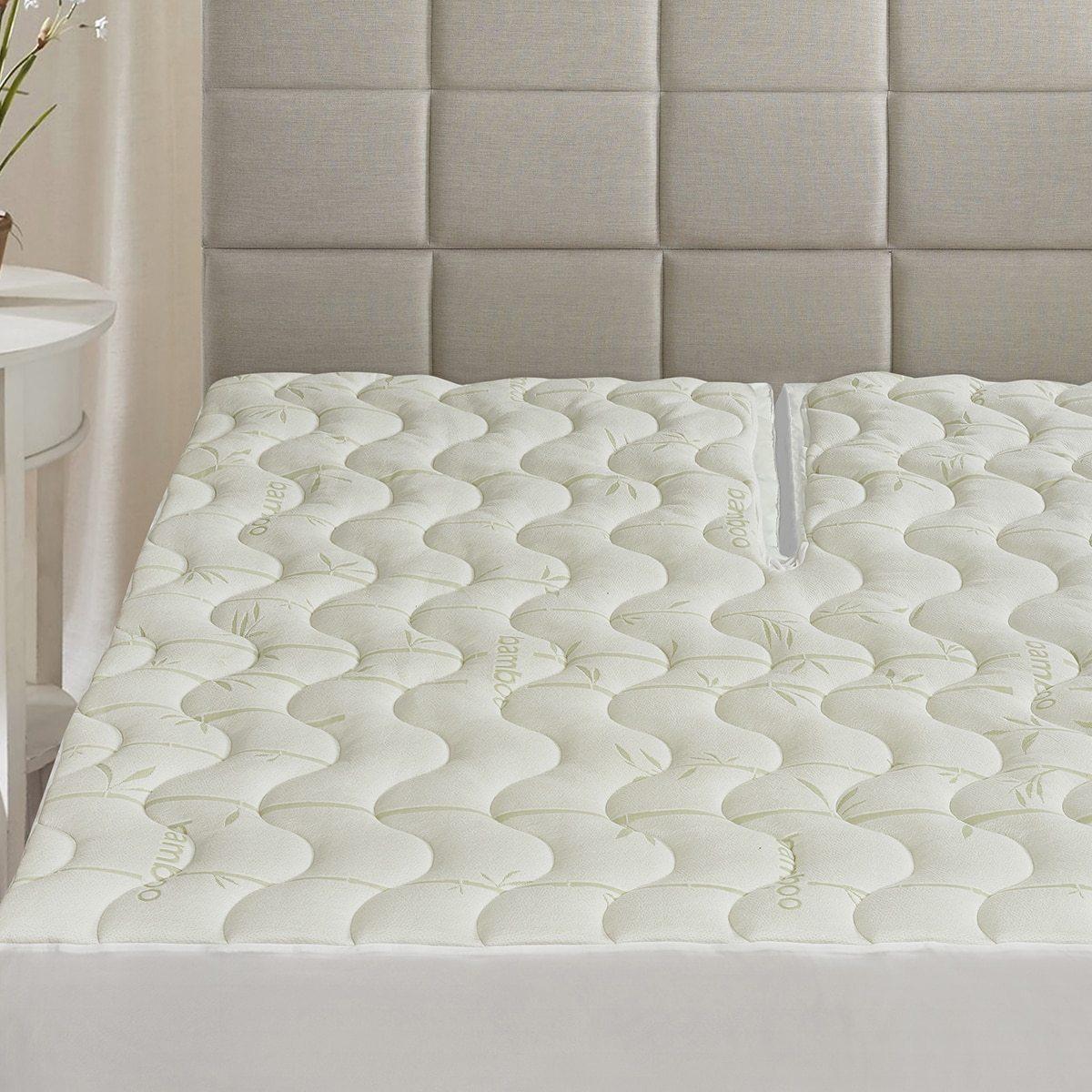 Top Split King Mattress Pad Waterproof Bamboo Jacquard