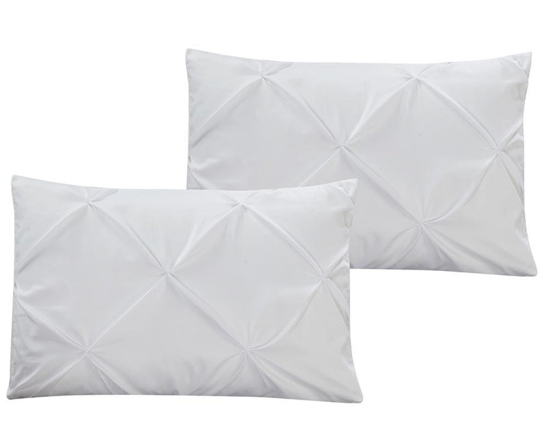 White Oxford Comforter Set Double Needle Luxury Soft Pinch Pleated-Wholesale Beddings