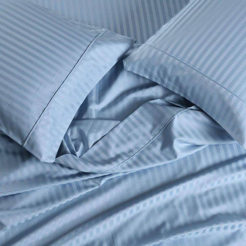Wrinkle-Resistant Extra Deep 22 Inch Pocket Sheet sets Cotton Blend 650Tc Striped-Wholesale Beddings