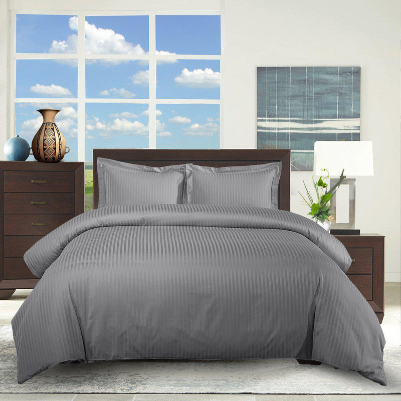 100% Cotton 300 Thread Count Striped Duvet Cover Sets-Wholesale Beddings