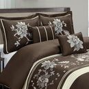5 Piece Myra 100% Cotton Chocolate Duvet Cover Set-Wholesale Beddings