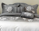 5 Piece Myra 100% Cotton Gray Duvet Cover Set-Wholesale Beddings