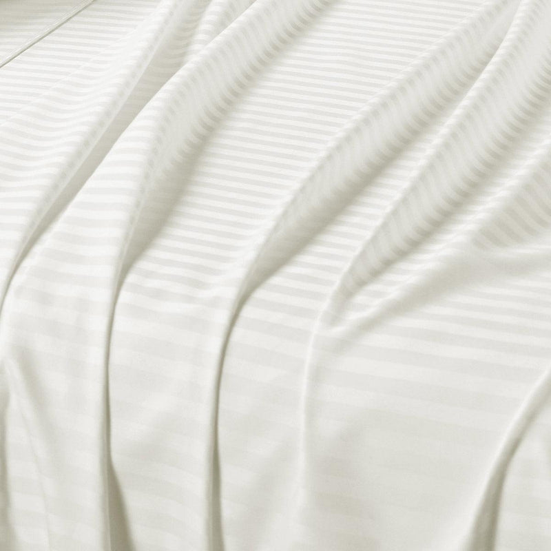 Flat Sheet 110 X 102 Inches - Damask Stripe 100% Egyptian Cotton-Wholesale Beddings