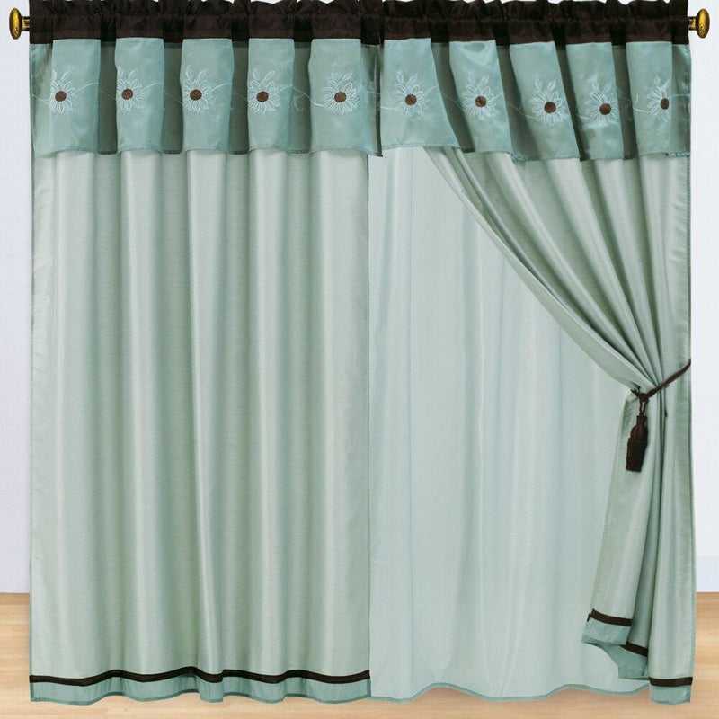 Grand Park Swirl 5 Piece Curtain Panel Set 84"Wx84"L-Wholesale Beddings