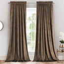 Heavyweight Velvet Curtain Rod Pocket Panels (Set of 2)-Wholesale Beddings
