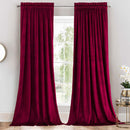 Heavyweight Velvet Curtain Rod Pocket Panels (Set of 2)-Wholesale Beddings