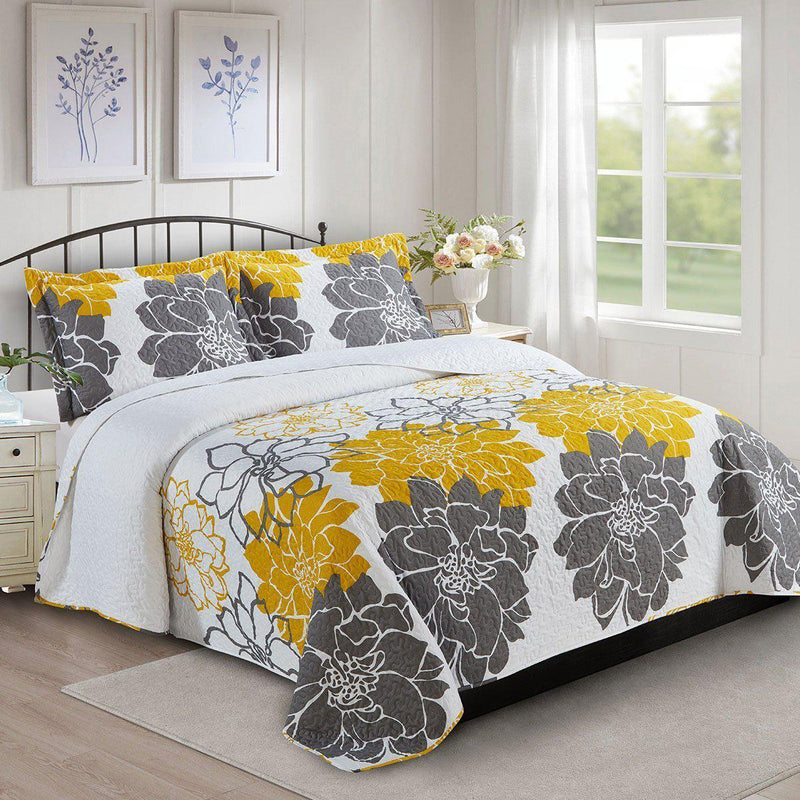 Helena Gold Oversize Quilt / Bedspread Set-Wholesale Beddings