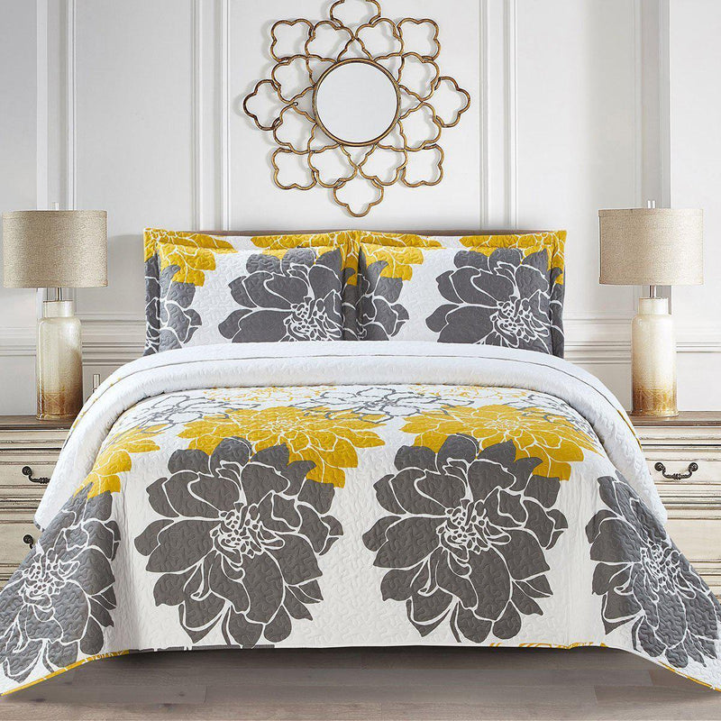 Helena Gold Oversize Quilt / Bedspread Set-Wholesale Beddings