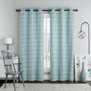 Justin Printed Blackout Window Grommet Top Curtain Panels 76"Wx84"L(Pair)-Wholesale Beddings