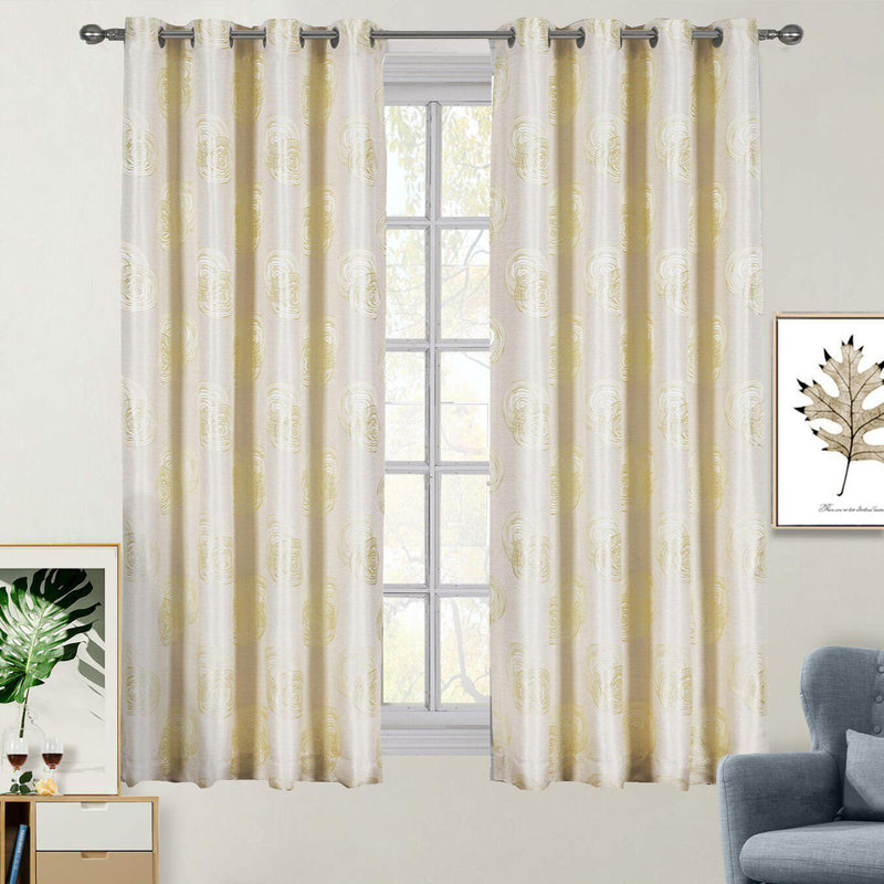 Lafayette Modern Abstract Jacquard Curtain Panels With Grommets ( Set of 2 Panels )-Wholesale Beddings