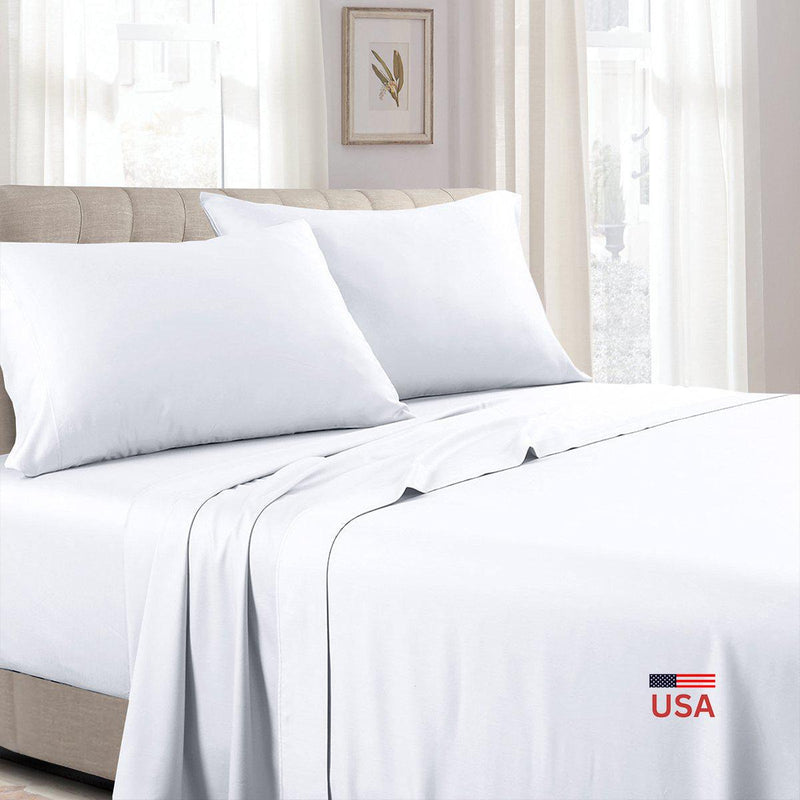 Low Profile (7-10 inches ) 100% Cotton Sateen Sheet Set - Made in USA-Wholesale Beddings