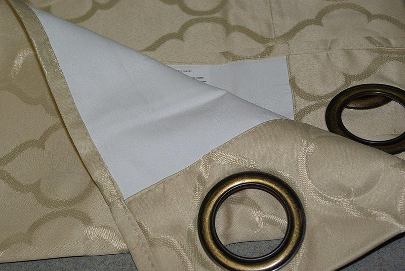 Pamela Geometric Pattern Grommet Top Curtain Panels (Single)-Wholesale Beddings