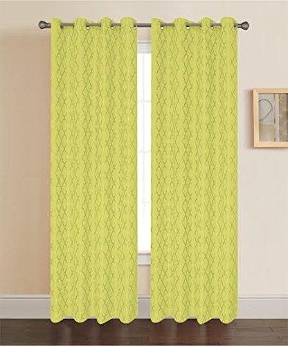 Pamela Geometric Pattern Grommet Top Curtain Panels (Single)-Wholesale Beddings