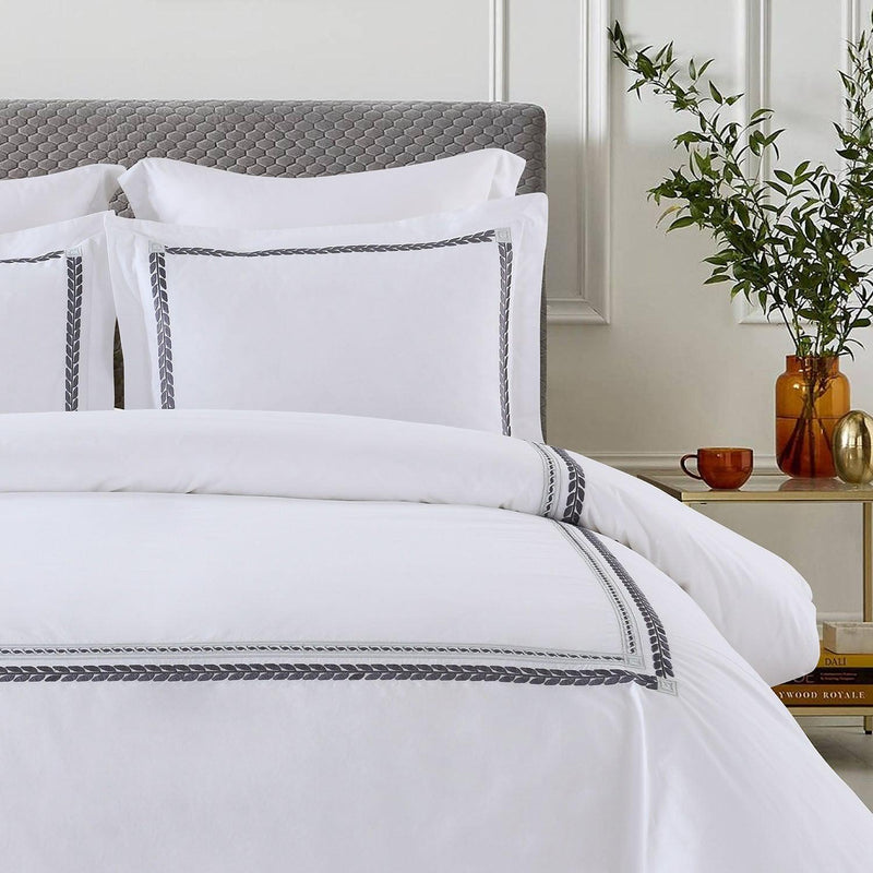 Sadie Percale Embroidered Duvet Cover Set - Made in Egypt-Wholesale Beddings