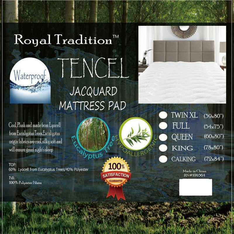 Waterproof Lyocell from Eucalyptus TENCEL™ Jacquard Mattress Pad-Wholesale Beddings