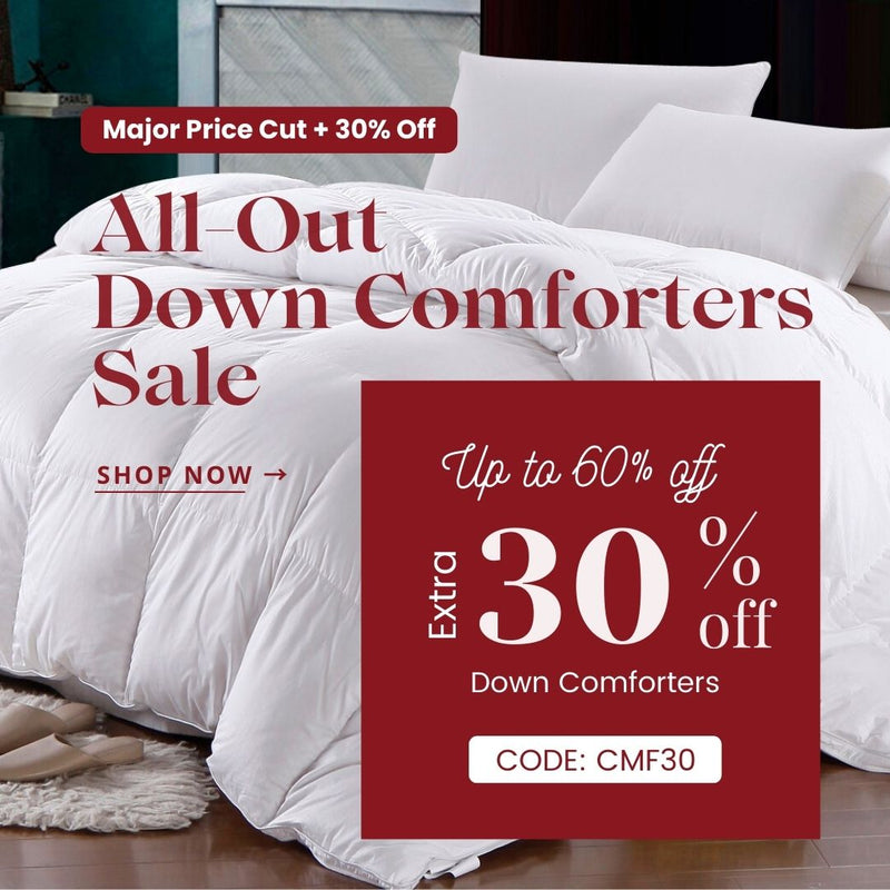 Down Comforters Sale Up to 60% Off + Extra 30% Off with code: CMF30