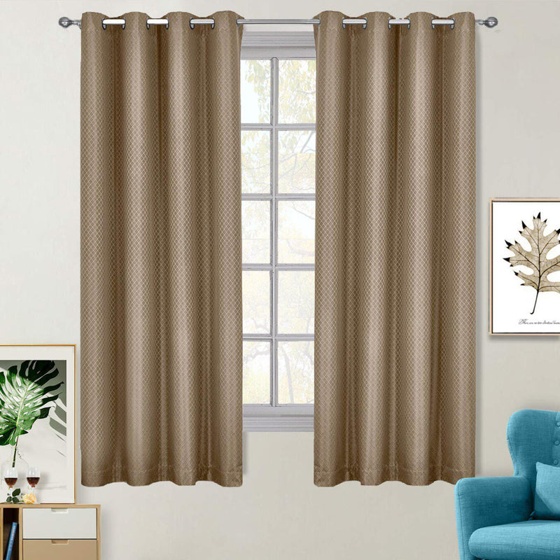 100% Blackout Curtain - Diamond Jacquard Woven Drape Theme (Set of 2)-Wholesale Beddings