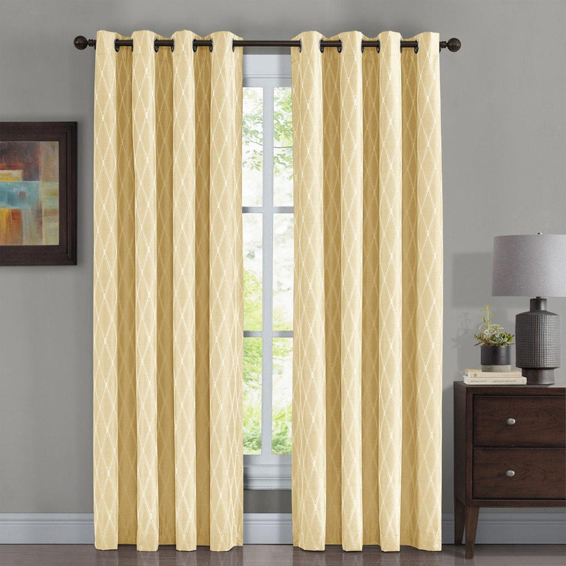 100% Blackout Curtain Jacquard Thermal Insulated Victoria Panels ( Set Of 2)-Wholesale Beddings