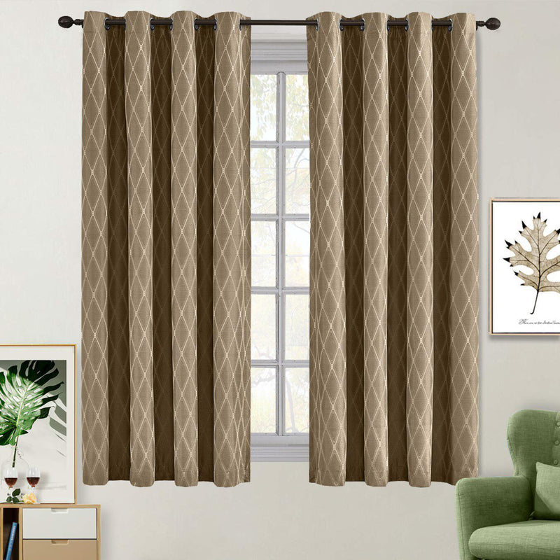 100% Blackout Curtain Jacquard Thermal Insulated Victoria Panels ( Set Of 2)-Wholesale Beddings