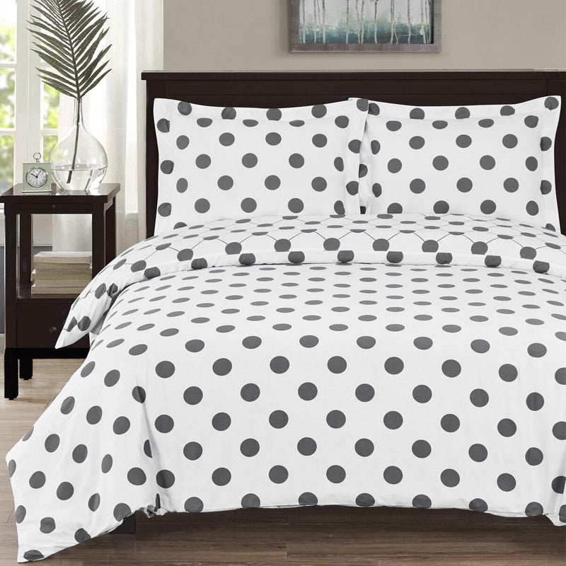 100% Cotton Percale Polka Dots Duvet Cover Set-Wholesale Beddings