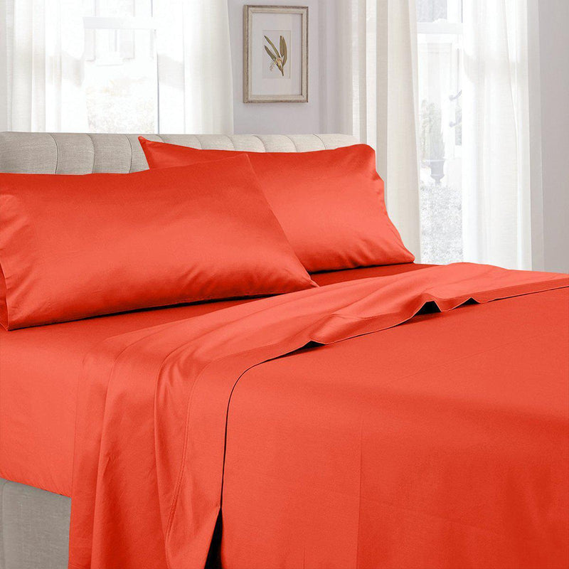 100% Long-Staple Cotton Sateen Sheets 300 Thread Count Solid Bed Sheets Sets-Wholesale Beddings