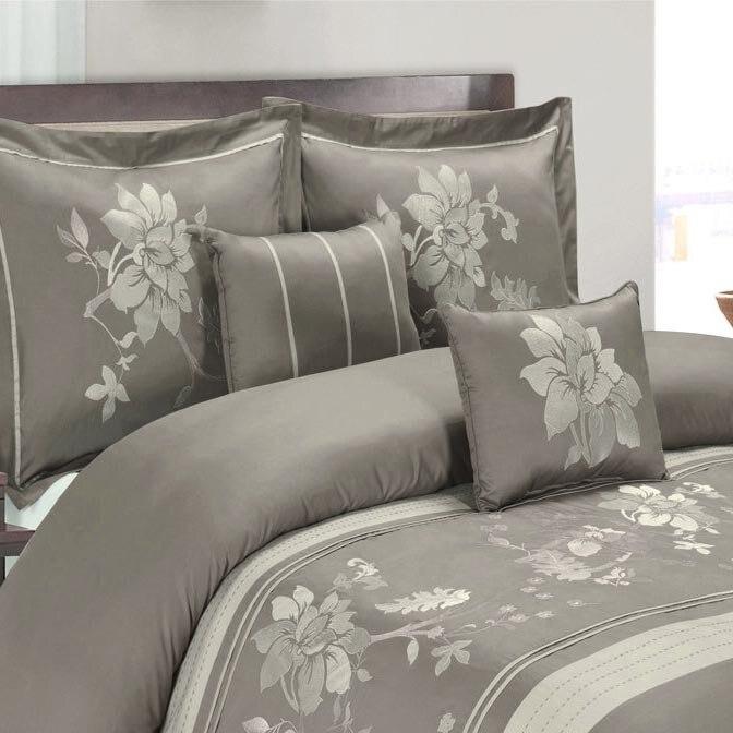 5 Piece Myra 100% Cotton Gray Duvet Cover Set-Wholesale Beddings