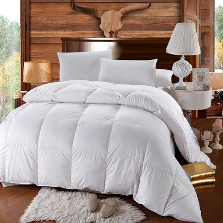 500 Thread Count White Duck Down Comforter Extra Warm Winter Weight Baffle Box-Wholesale Beddings