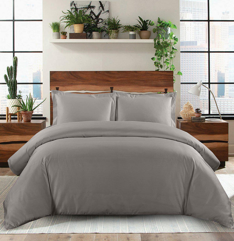 600 Thread Count 100% Cotton Solid Duvet Cover Set-Wholesale Beddings