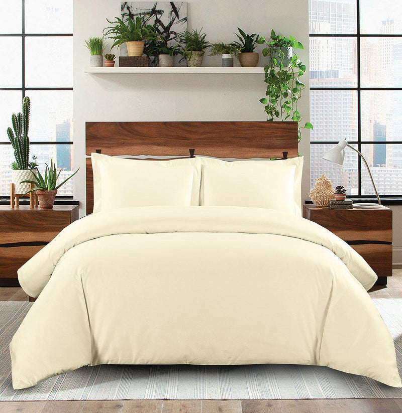 600 Thread Count 100% Cotton Solid Duvet Cover Set-Wholesale Beddings