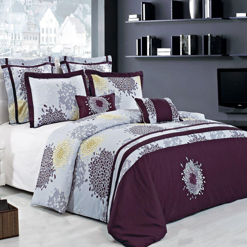 7 Piece Fifi 100% Cotton Embroidered Duvet Cover Set-Wholesale Beddings