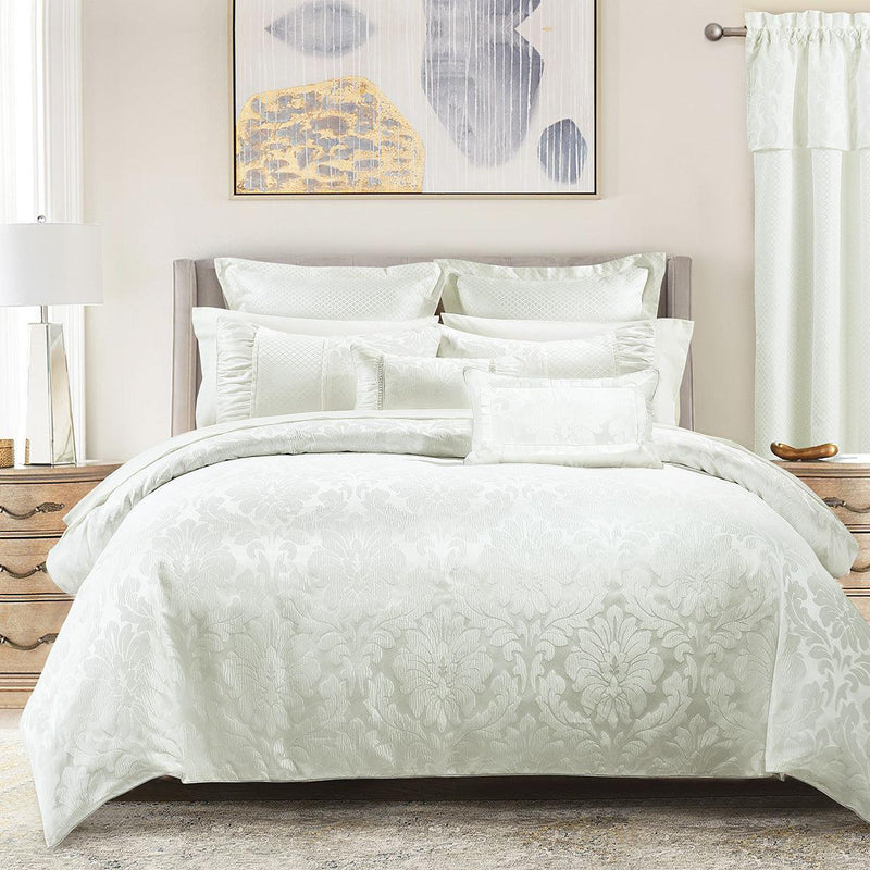 thumbnail image 2 of Luxury Antique Gold French Design Jacquard Duvet Cover Set - 3-Piece Bedding With Fleur De Lis Pattern 2 of 6